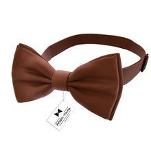 Brown Bow Tie with Handkerchief & Cufflinks Set by Adam Young