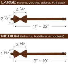 Brown Bow Tie with Handkerchief Set for Men and Kids by Adam Young