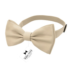 Champagne Bow Tie with Handkerchief & Cufflinks Set by Adam Young