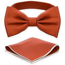 Burnt Orange Bow Tie with Handkerchief Set for Men and Kids by Adam Young