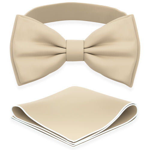 Champagne Bow Tie with Handkerchief Set for Men and Kids by Adam Young