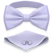 Lavender-Iris Bow Tie with Handkerchief & Cufflinks Set by Adam Young