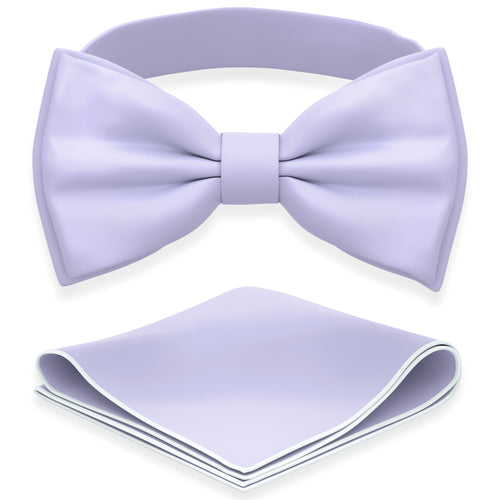 Lavender-Iris Bow Tie with Handkerchief Set for Men and Kids by Adam Young