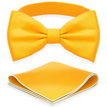 Merigold Yellow Bow Tie with Handkerchief Set for Men and Kids by Adam Young