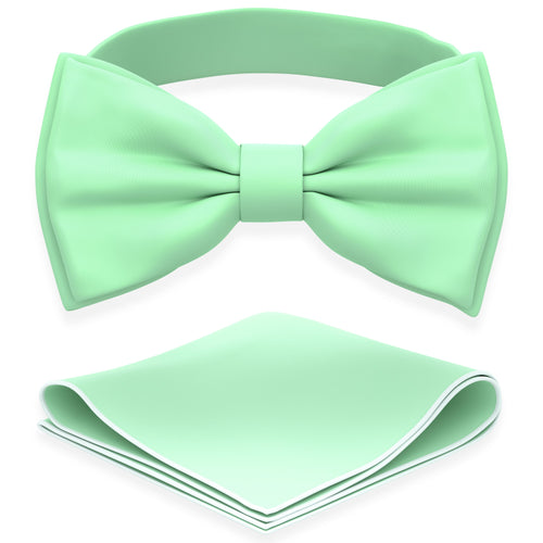 Mint Bow Tie with Handkerchief Set for Men and Kids by Adam Young