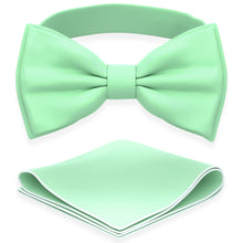 Mint Bow Tie with Handkerchief Set for Men and Kids by Adam Young