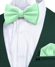 Mint Bow Tie with Handkerchief Set for Men and Kids by Adam Young