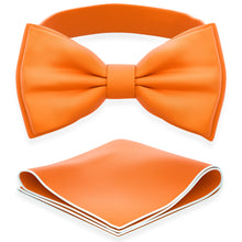 Orange Bow Tie with Handkerchief Set for Men and Kids by Adam Young