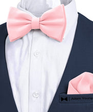 Pink Bow Tie with Handkerchief Set for Men and Kids by Adam Young