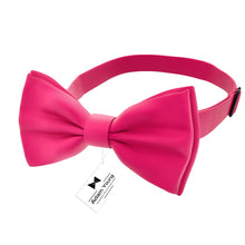 Hot Pink Bow Tie with Handkerchief Set for Men and Kids by Adam Young