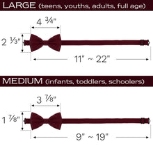 Maroon Red Bow Tie with Handkerchief Set for Men and Kids by Adam Young