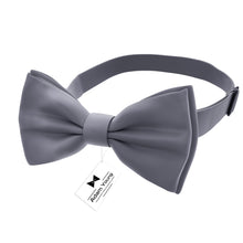 Slate Grey Bow Tie with Handkerchief & Cufflinks Set by Adam Young