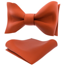 Burnt Orange Self Tie Bow Tie with Handkerchief Set for Men by Adam Young