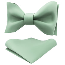 Deep Sage Self Tie Bow Tie with Handkerchief Set for Men by Adam Young