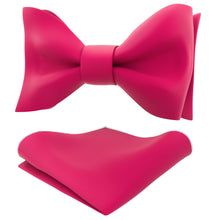 Hot Pink Self Tie Bow Tie with Handkerchief Set for Men by Adam Young