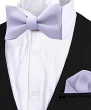 Lavender-Iris Self Tie Bow Tie with Handkerchief Set for Men by Adam Young