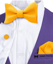 Merigold Yellow Self Tie Bow Tie with Handkerchief & Cufflinks Set for Men by Adam Young