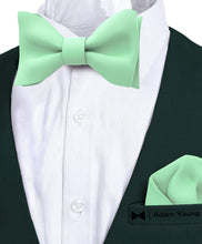 Mint Self Tie Bow Tie with Handkerchief Set for Men by Adam Young