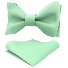 Mint Self Tie Bow Tie with Handkerchief Set for Men by Adam Young