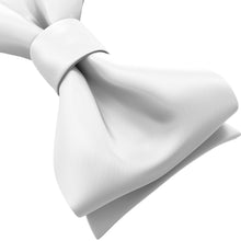 White Self Tie Bow Tie for Men by Adam Young