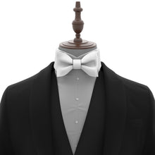 White Self Tie Bow Tie with Handkerchief & Cufflinks Set for Men by Adam Young